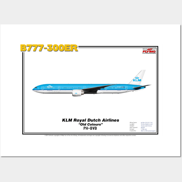 Boeing B777-300ER - KLM Royal Dutch Airlines "Old Colours" (Art Print) Wall Art by TheArtofFlying